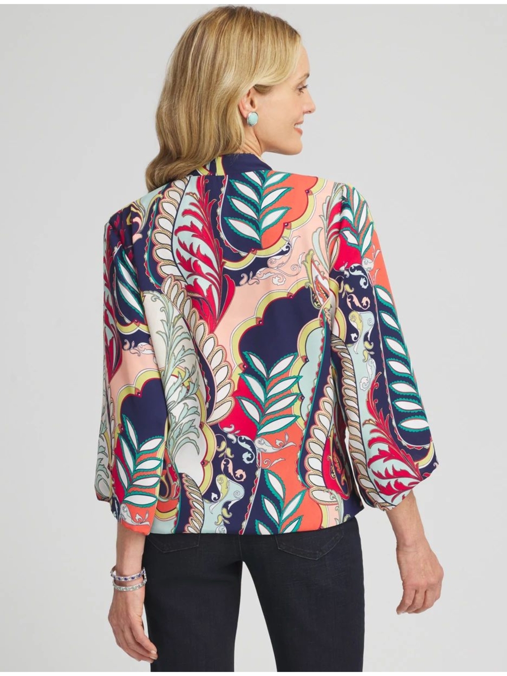 Chico's Multicolor Paisley Kimono Top - Picture 2 of 3